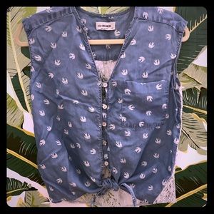 4ourdreamers lace back tie front top size xs